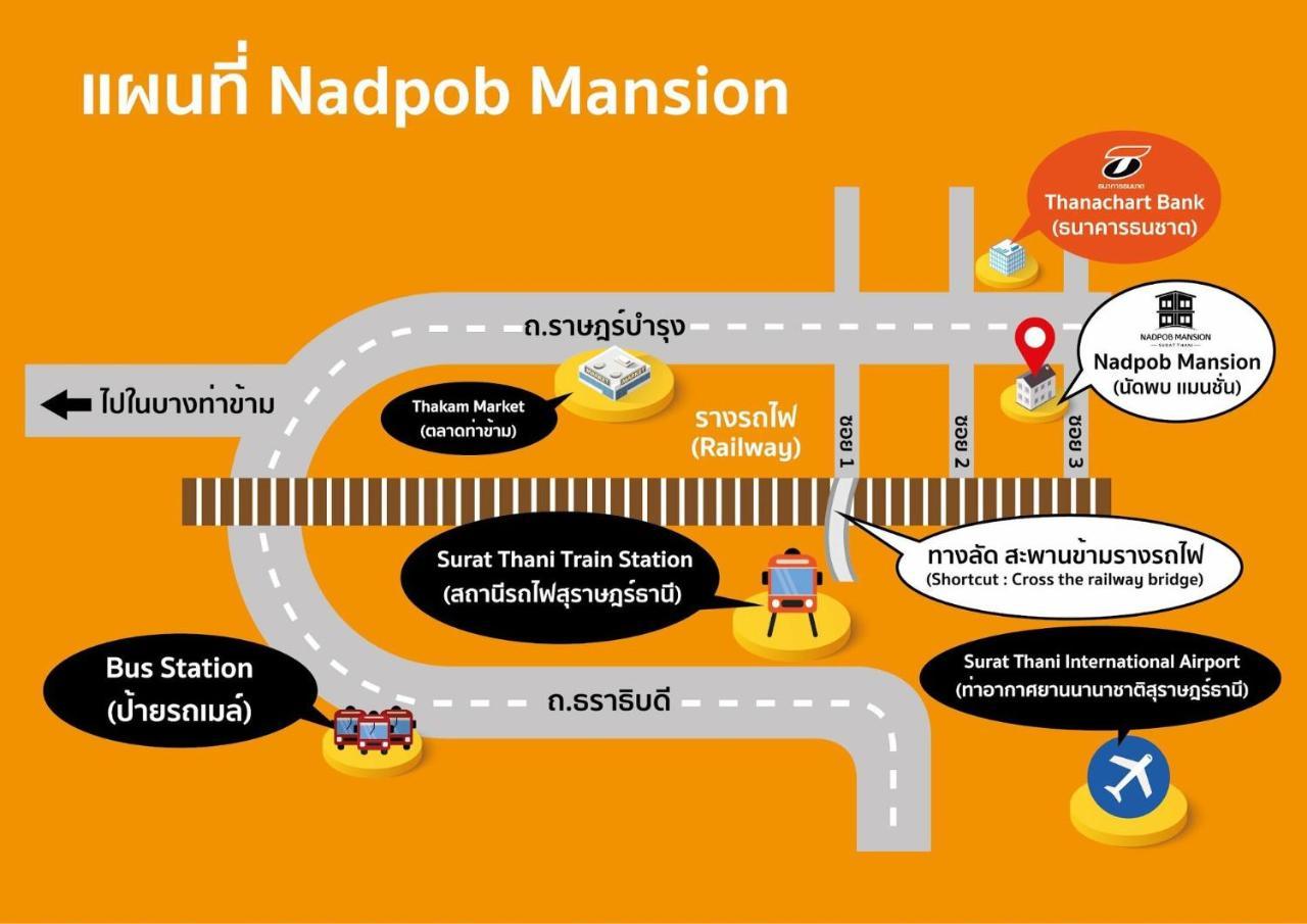 Nadpob Mansion Hotel Surat Thani Exterior photo